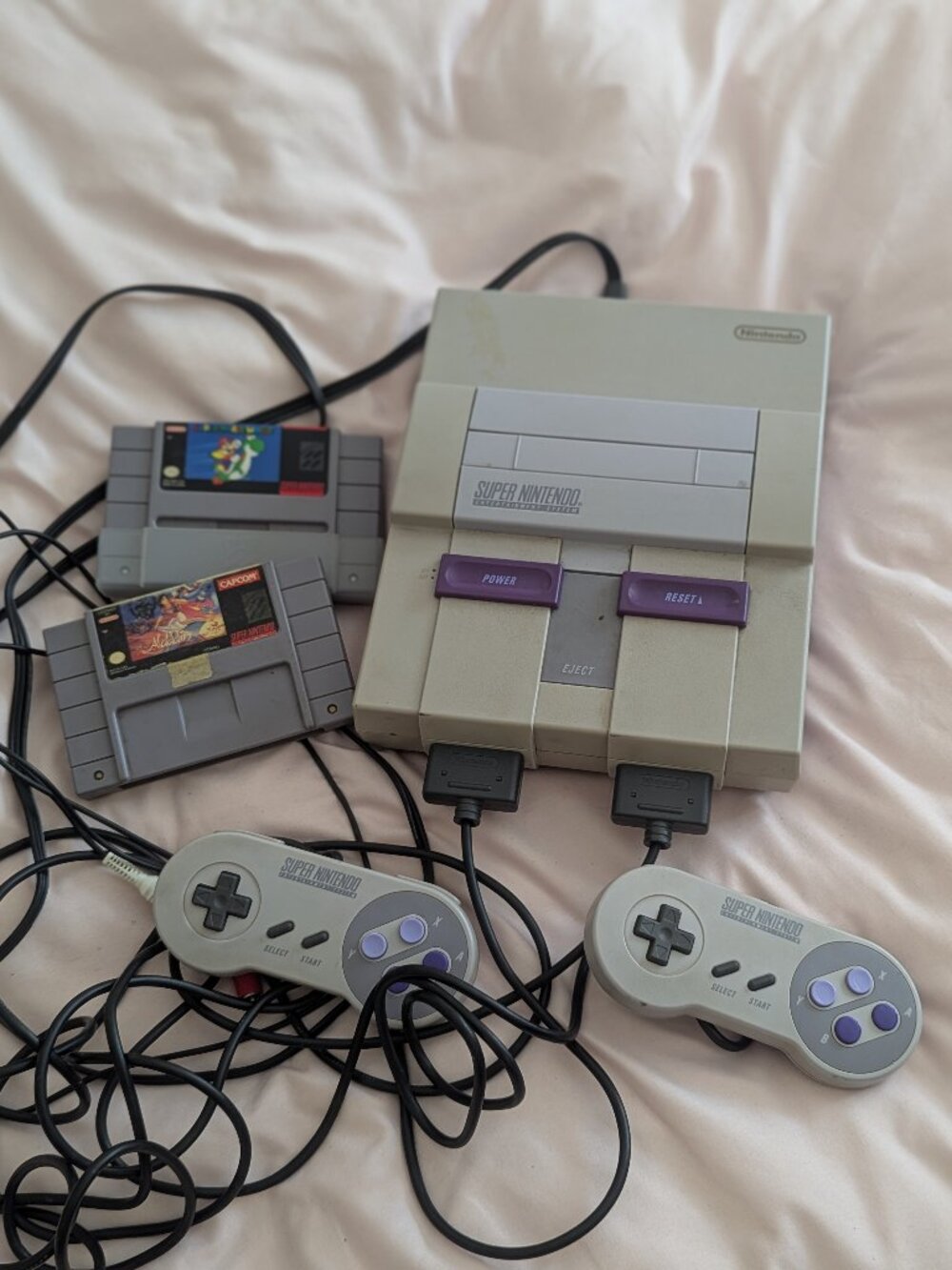 Nintendo SNES Console Super Mario World Aladdin Japan